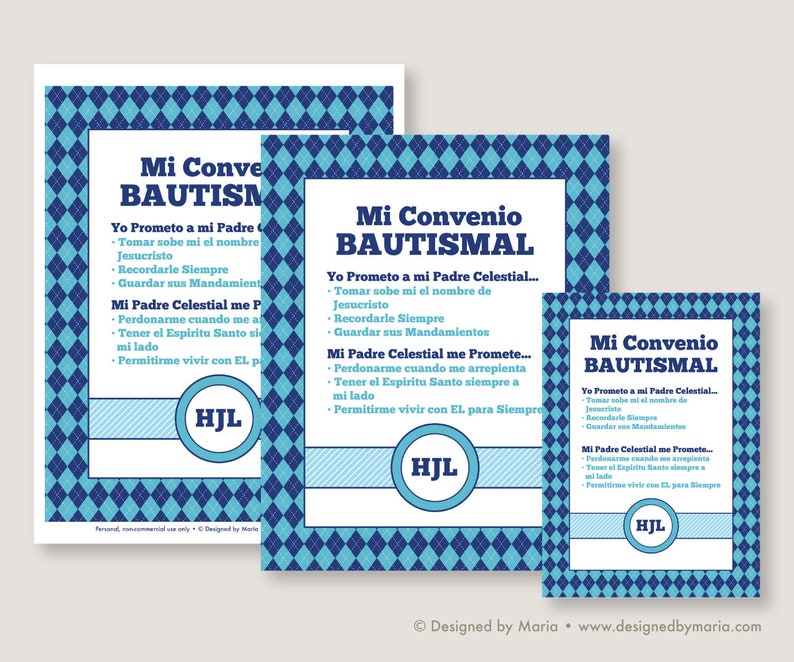 Spanish LDS Baptismal Covenant Printable Art Sign Blue and Etsy