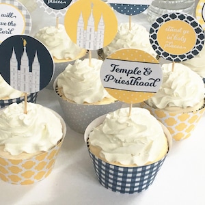 LDS Temple and Priesthood Preview Preparation Meeting Cupcake Toppers ...