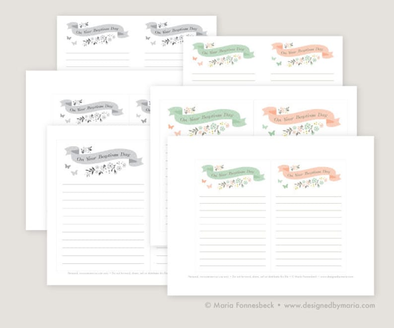 Girl LDS Baptism Testimony Cards Printable on Your Baptism Etsy