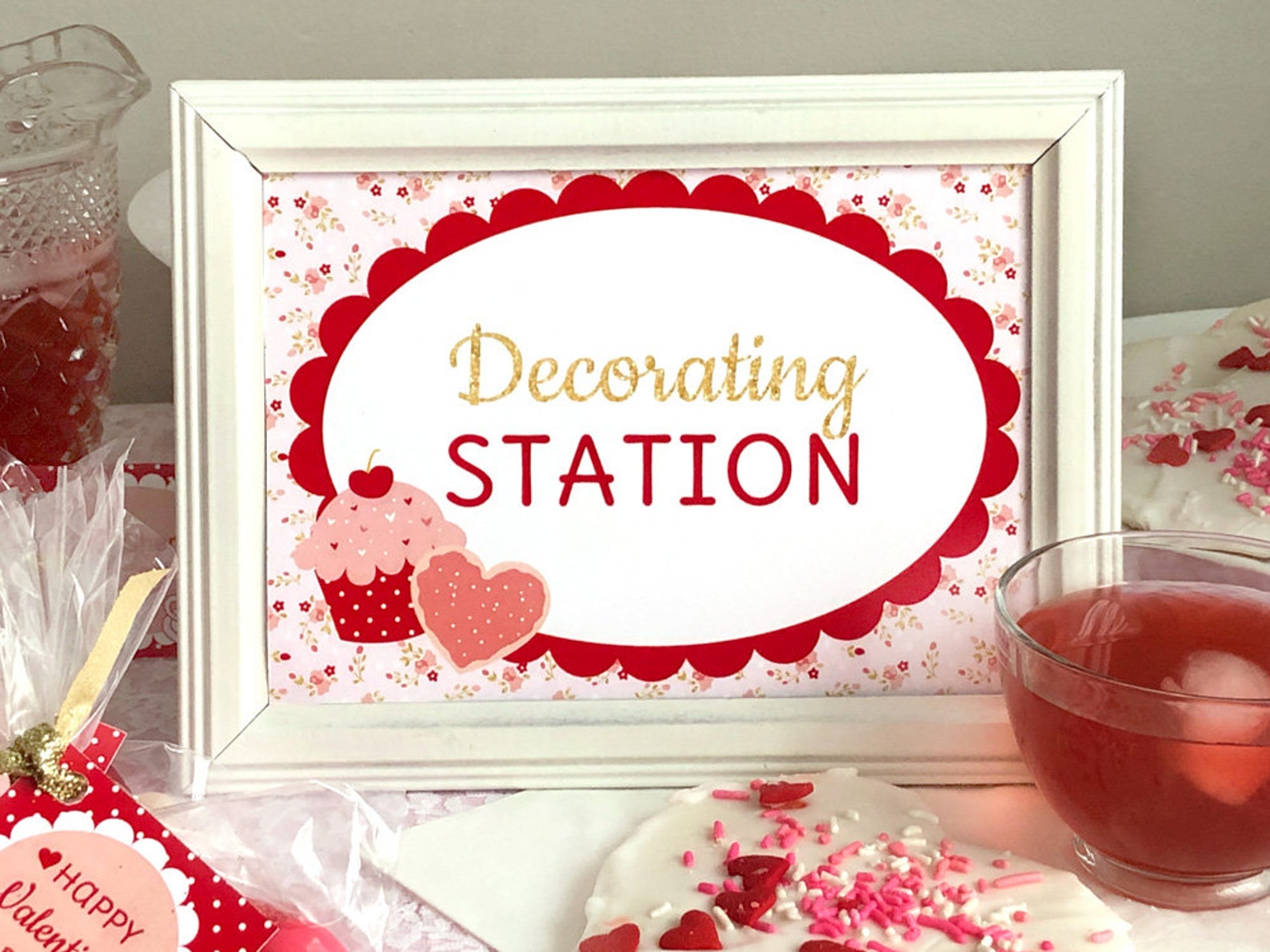 Valentine Tea Party Printable Set Download Decorations: Great - Etsy