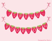 Spell Your Own Strawberry Banner Printable: Party Decoration with Strawberries - Baby Shower, Birthday Party, Strawberry Shortcake, Berry