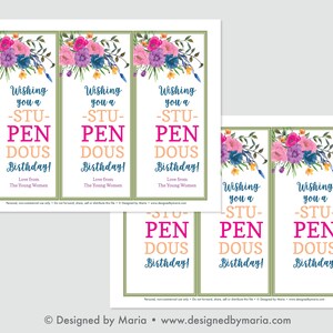 LDS Young Women Birthday Gift Tag: Have a Stupendous Birthday ...