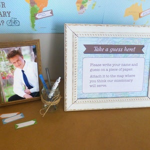 LDS Mission Guess Sign and Arrows Printable - Mission Reveal Guess ...