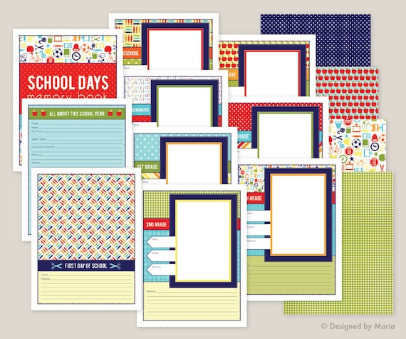 School Memory Book Printables: Preschool 5th Grade School | Etsy