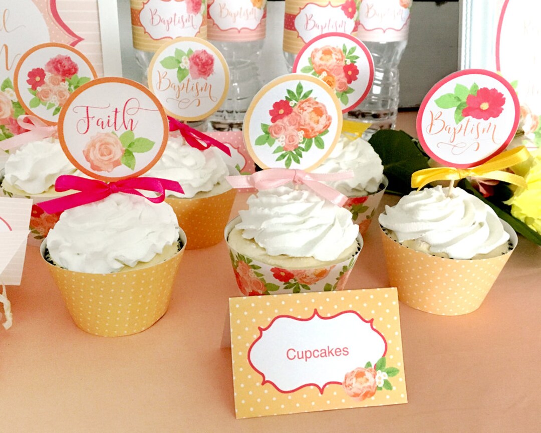 Baptism Cupcake Toppers Printable: 2" Party Circles - Girl or Woman ...