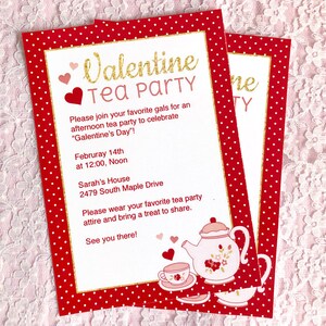Valentine Tea Party Printable Set Download Decorations: Great for ...