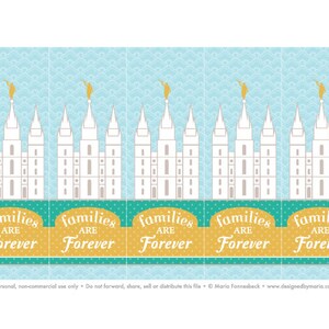 LDS Primary Bookmark Printable: Families Are Forever Temple Theme ...