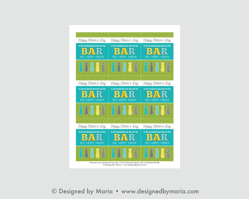 Father's Day Tag Printable: Inexpensive Latter-Day Saint Gift Idea for Men in LDS Ward Candy Bar Tag You Raise the Bar image 2