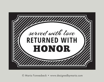 LDS Missionary Homecoming Poster Printable: - Served with Love, Returned with Honor - Welcome Home - Black and White - 20" x 30"