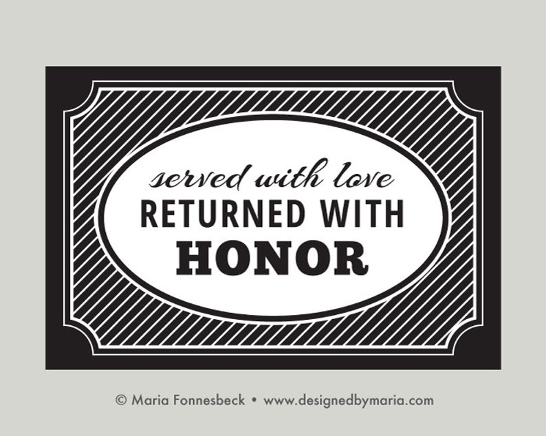 LDS Missionary Homecoming Poster Printable: Served with Love, Returned with Honor Welcome Home Black and White 20 x 30 image 1