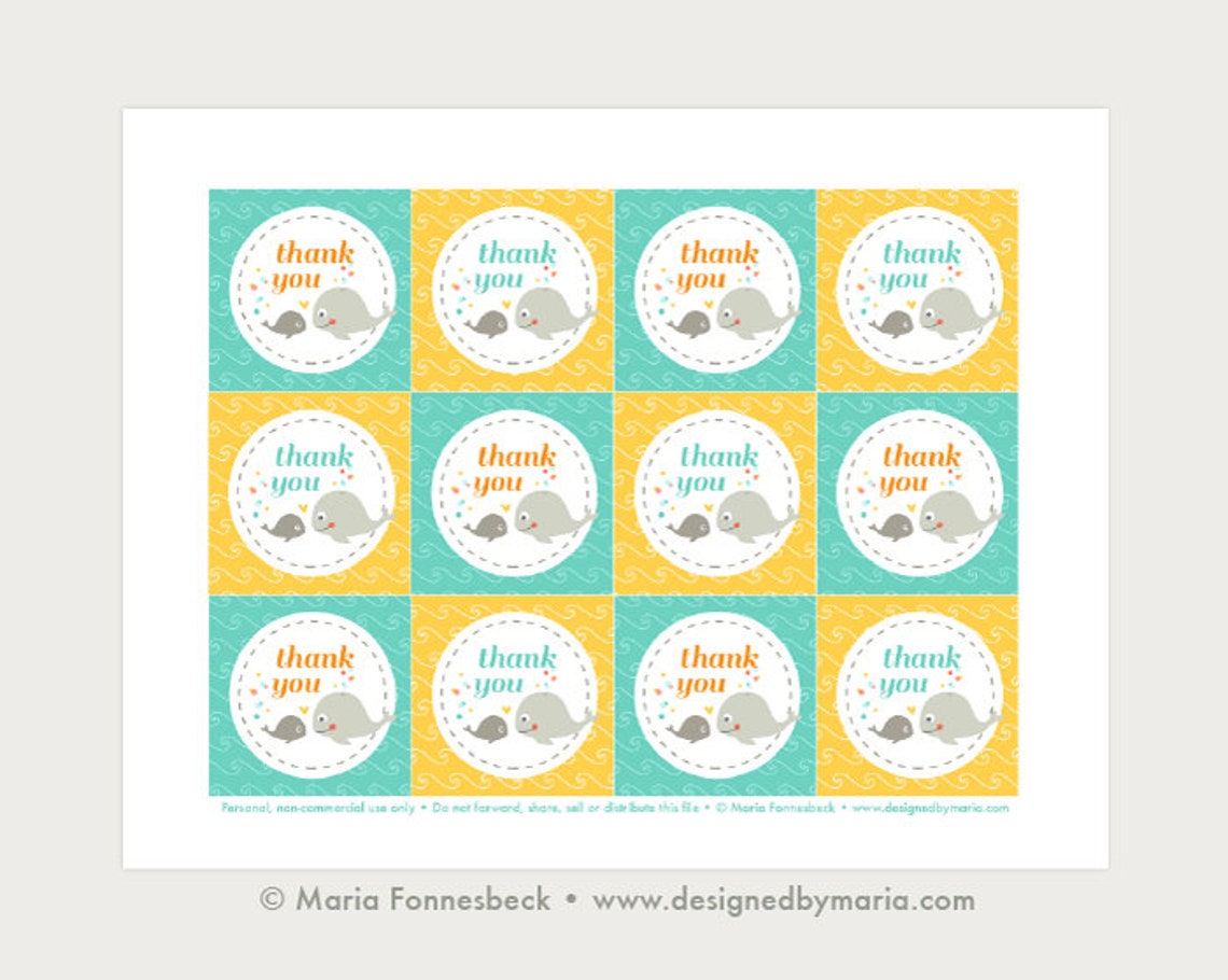 Baby Shower Thank You Tags Printable: Party Favor Tags for - Etsy