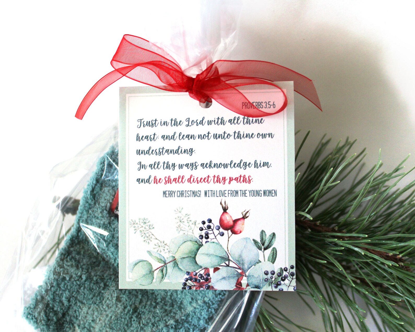 Sock Proverbs LDS Young Women's Christmas Gift Tag for Socks - Religious Gift Idea ...