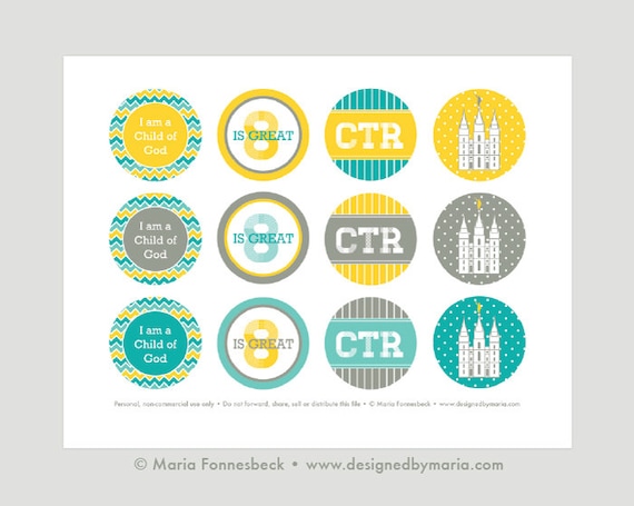 8 is Great Cupcake Toppers Printable: LDS Baptism 2 - Etsy