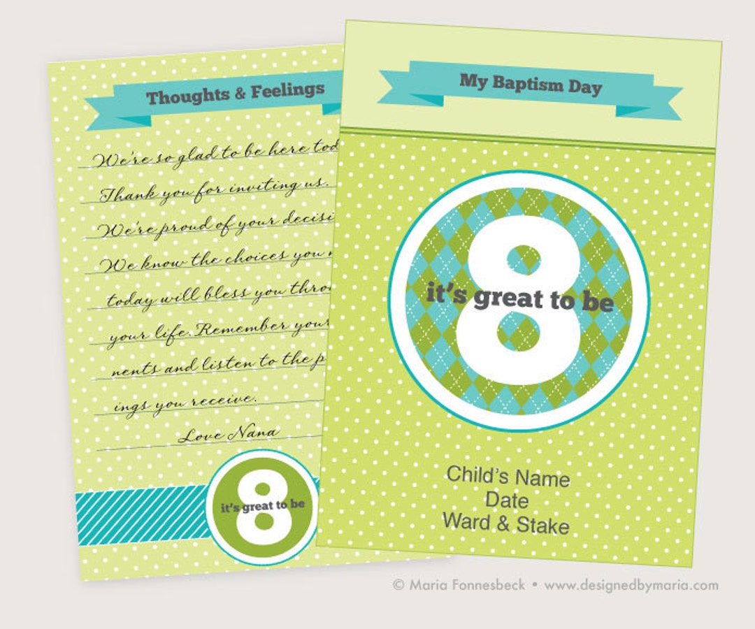 LDS Baptism Testimony Cards Printable With Cover: Boy Design - Guests ...