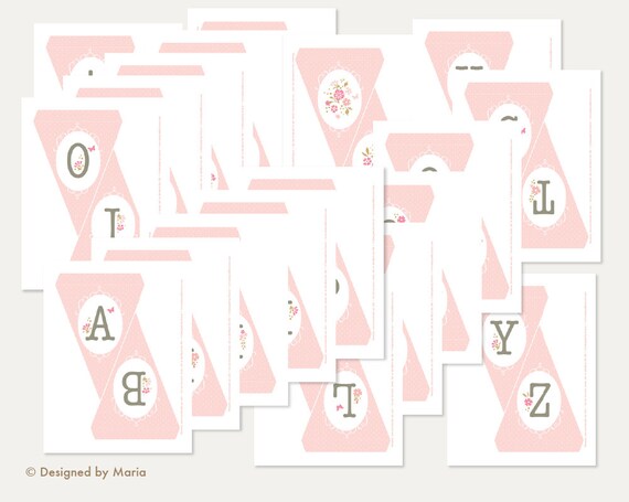Spell Your Own Pink Banner Printable Girl Decoration With Etsy