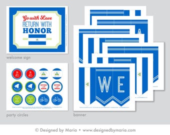 LDS Nicaragua Mission Farewell Party Printable Set: Missionary Party Kit Downloads - Country Flag Banner, Decorations, Sign, Cupcake Toppers