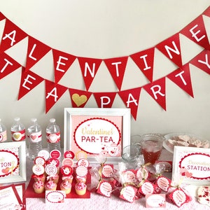 Valentine Tea Party Printable Set Download Decorations: Great for ...