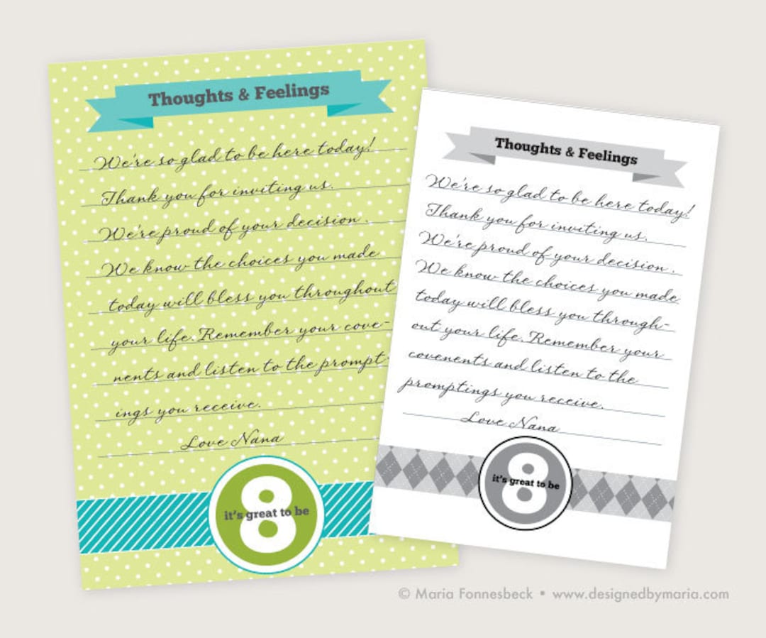 LDS Baptism Testimony Cards Printable: Guests Write Their Thoughts ...