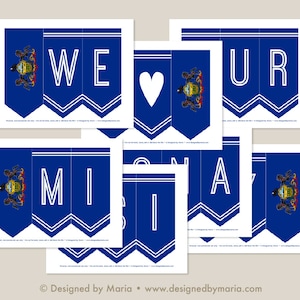 Pennsylvania Mission Farewell or Homecoming Banner Printable: Missionary Party Decoration Download LDS Flag Bunting Decor, Latter-day Saint
