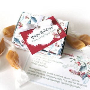 Set stampabile regalo di Natale per vicino, amico o collega - Idea regalo fai-da-te economica per etichetta acquerello natalizio, ricetta caramello per microonde