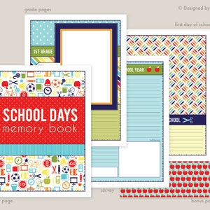 School Memory Book Printables: Preschool - 5th Grade School Days Book ...