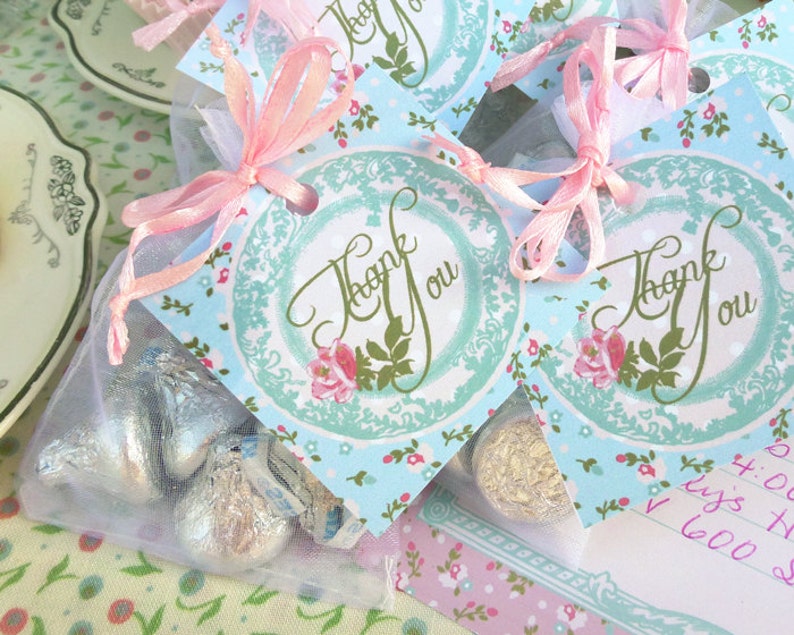 Shabby Chic Thank You Tags Printable Tea Party Favor Tags