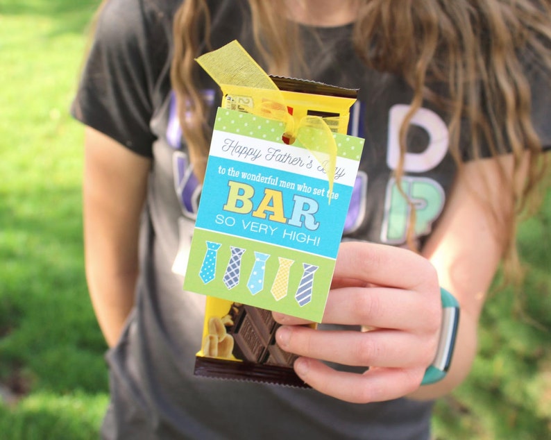 Father's Day Tag Printable: Inexpensive Latter-Day Saint Gift Idea for Men in LDS Ward Candy Bar Tag You Raise the Bar image 3