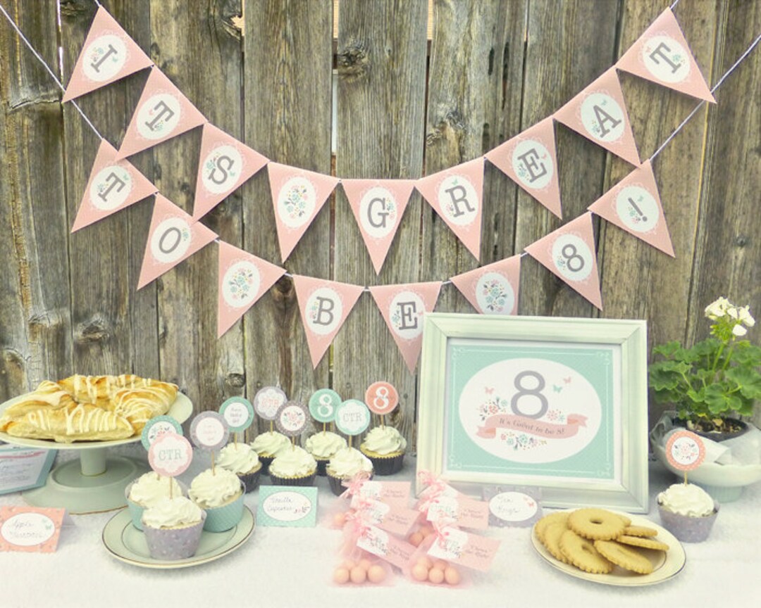 Great to Be 8 Girl Party Printable Set: LDS Baptism Party Kit - Etsy
