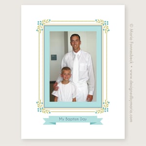 LDS Baptism Photo Keepsake Page: Instant PDF Download - 8.5x11 size