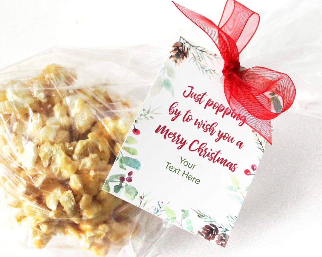 LDS Primary Christmas Gift Tag - Popping by - Gift Idea With Popcorn or ...