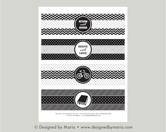 LDS Missionary Farewell Water Bottle Wraps Printable: Mission Welcome Home Wrappers -- Serve with Love, Return with Honor