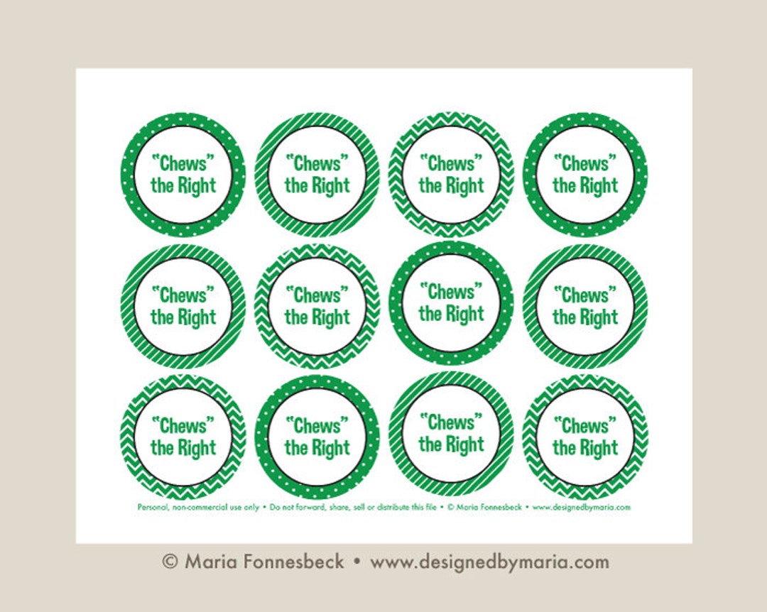 Chews the Right CTR Favor Tag Printable: LDS Primary or LDS Baptism 2. ...