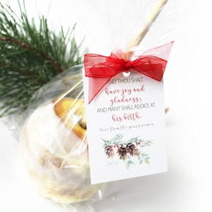LDS Junge Frauen Weihnachtsgeschenk Anhänger - Religiöse Geschenkidee mit Luke 1:14 Schrift für Urlaub - Aquarell Anhänger für die Frauenvereinigung YW Blank