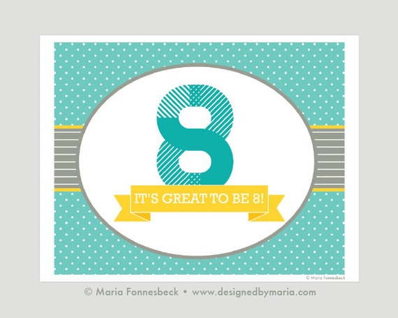 It's Great to Be 8 Welcome Sign Printable: LDS Baptism - Etsy