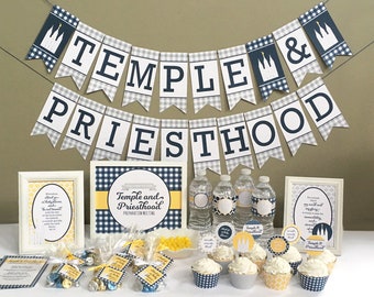 Temple and Priesthood Preparation Meeting Party Printable Set LDS Party Kit Preview Instant Downloads Decorations Invitation Program