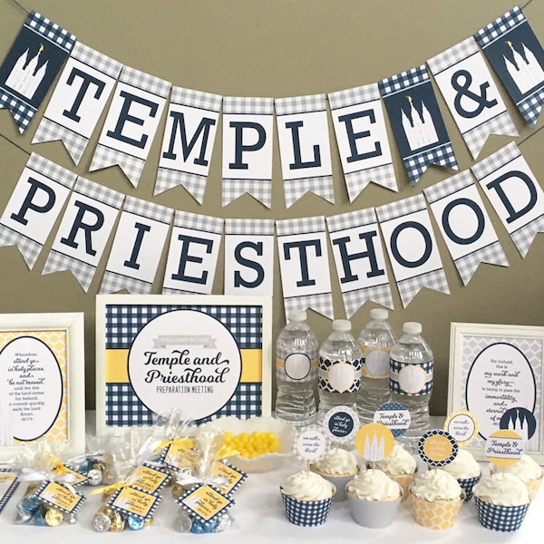 Temple and Priesthood Preparation Meeting Party Printable Set LDS Party Kit Preview Instant Downloads Decorations Invitation Program