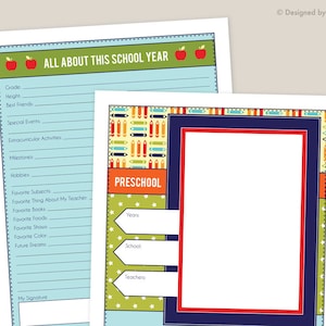 School Memory Book Printables: Preschool - 5th Grade School Days Book ...
