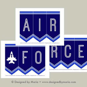 Air Force Going Away Banner afdrukbaar: Farewell Airman Party Decoration Download - Blue Boot Camp Good-bye implementatie Party Bunting Decor