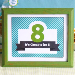 Great to be 8 Welcome Sign Printable: LDS Boy Baptism Party Welcome Sign -- Instant Download Decoration