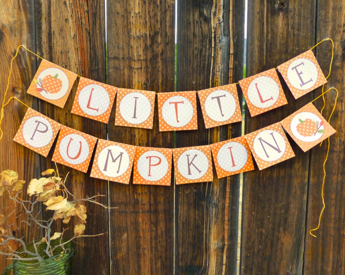 Little Pumpkin Banner Printable: Autumn Decoration Download | Etsy