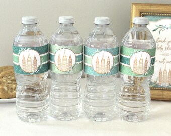 LDS Temple Water Bottle Wraps Printable: Wrappers for Instant Download for Temple and Priesthood Preparation, LDS Baptism Party, Temple Prep