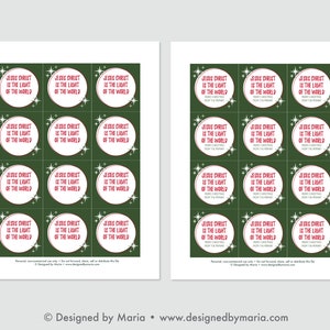 LDS Primary Christmas Gift Tag - Light of the World - Present Idea With ...
