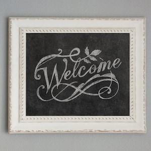 Welcome Printable Art: Fancy Chalkboard Style - Pretty Home Decor or ...