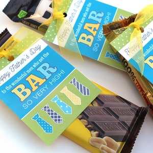 Father's Day Tag Printable: Inexpensive Latter-Day Saint Gift Idea for Men in LDS Ward Candy Bar Tag You Raise the Bar image 1
