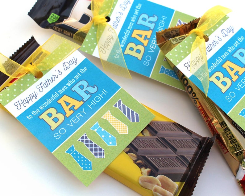 Father's Day Tag Printable: Inexpensive Latter-Day Saint Gift Idea for Men in LDS Ward Candy Bar Tag You Raise the Bar image 1