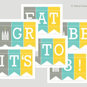 It's Great to Be 8 Banner: LDS Primary Baptism Preview Party Decoration ...