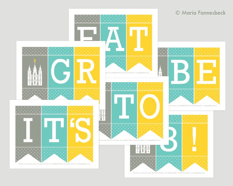 It's Great to be 8 Banner: LDS Primary Baptism Preview | Etsy