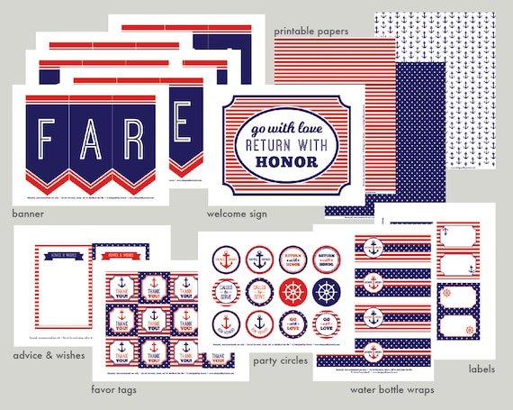 Us Navy Or Marines Farewell Party Printable Set Military Etsy