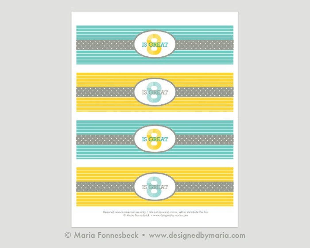 8 is Great Water Bottle Wraps Printable: LDS Baptism Wrappers - Etsy