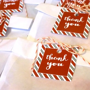 Holiday Thank You Tags Printable: Christmas Party Favor Tags for Goodie ...